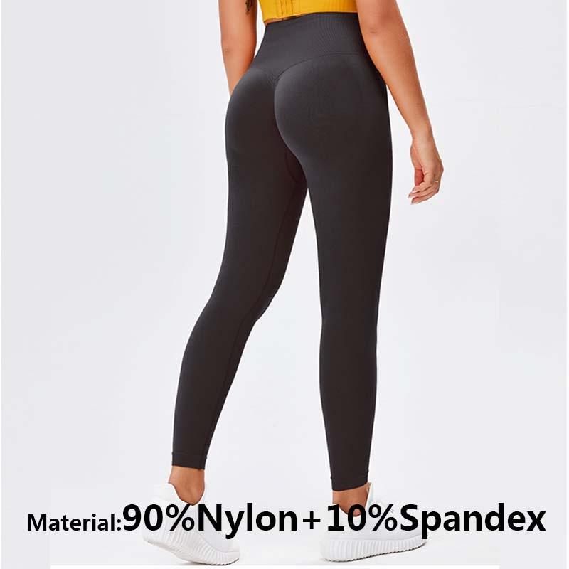 Stevvex Yoga High Waist Push Up Seamless Sport Leggings black nylon/spandex for women on Tampa Home & Garden Store