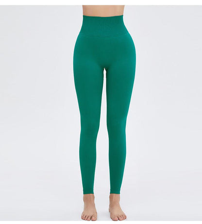Yoga leggings high-waist seamless in emerald green for workouts on Tampa Home & Garden Store