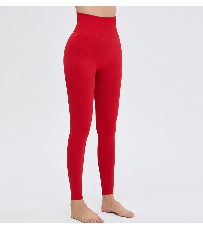 Stevvex Yoga High Waist Push Up Seamless Leggings red ST75LGFGY556 workout leggings on Tampa Home & Garden Store