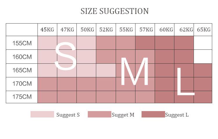 Stevvex leggings size chart by height and weight showing S, M, L on a cm/kg grid on Tampa Home & Garden Store