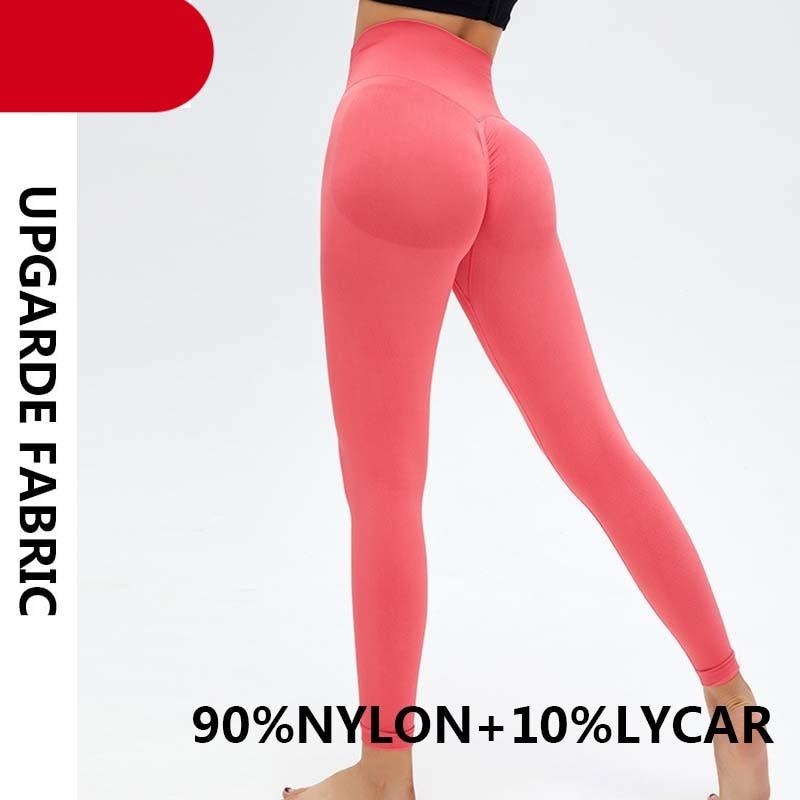 Yoga high waist seamless leggings by Stevvex pink push-up fit, nylon Lycra blend on Tampa Home & Garden Store