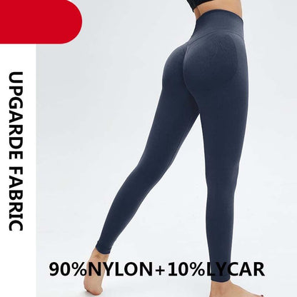 Stevvex yoga high waist seamless leggings navy nylon blend push-up fit on Tampa Home & Garden Store