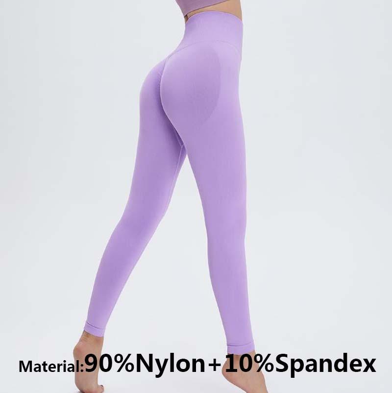 Yoga high waist seamless leggings Stevvex; lavender nylon-spandex, lightweight workout pants on Tampa Home & Garden Store