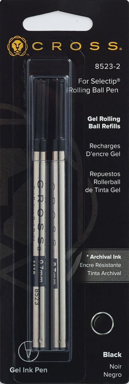 A.T. Cross Selectip Gel Rollerball Pen Refills, black, medium point, dual pack on Tampa Home & Garden Store