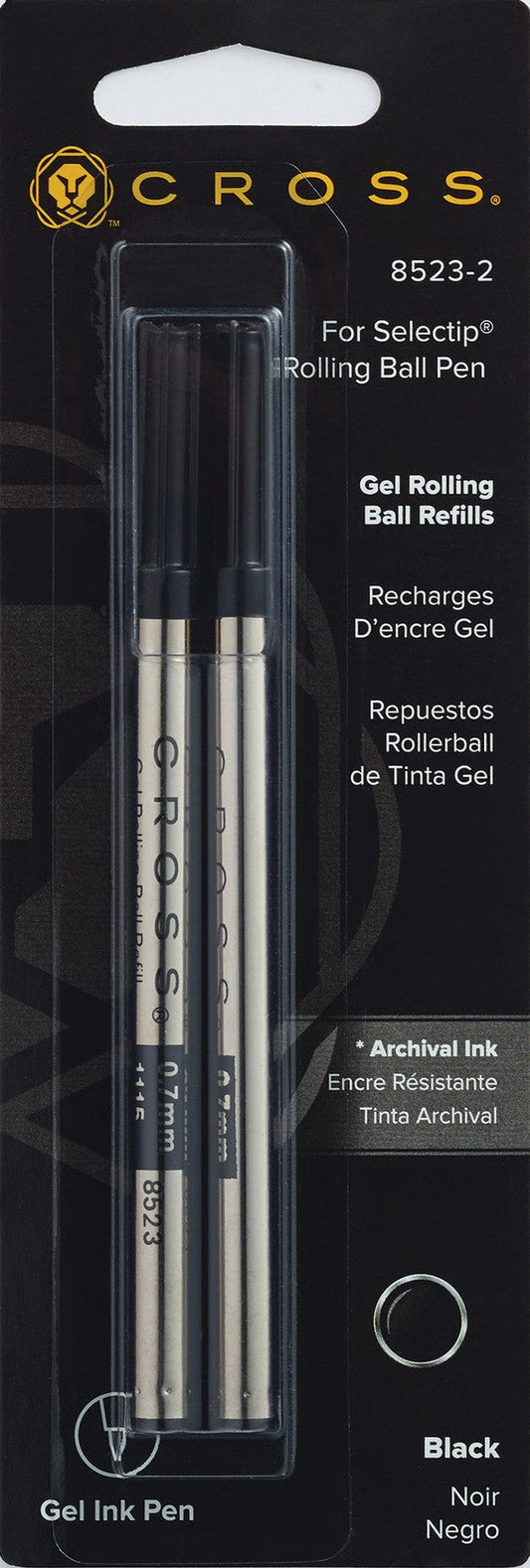 A.T. Cross Selectip Gel Rollerball Pen Refills, black, medium point, dual pack on Tampa Home & Garden Store