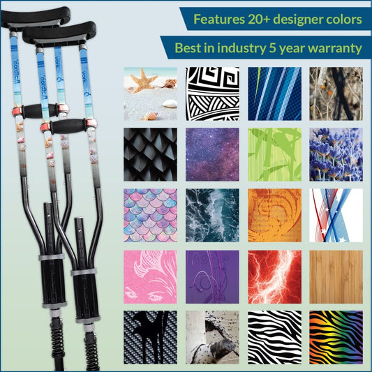 Crutches York Nordic adjustable spring cushion with shafts; height 4'7"–6'6", travel 22" on Tampa Home & Garden Store