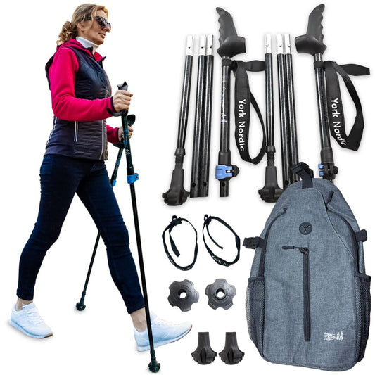 Travel Poles York Nordic Motivator Swift Connect lightweight hiking poles pair with grips on Tampa Home & Garden Store
