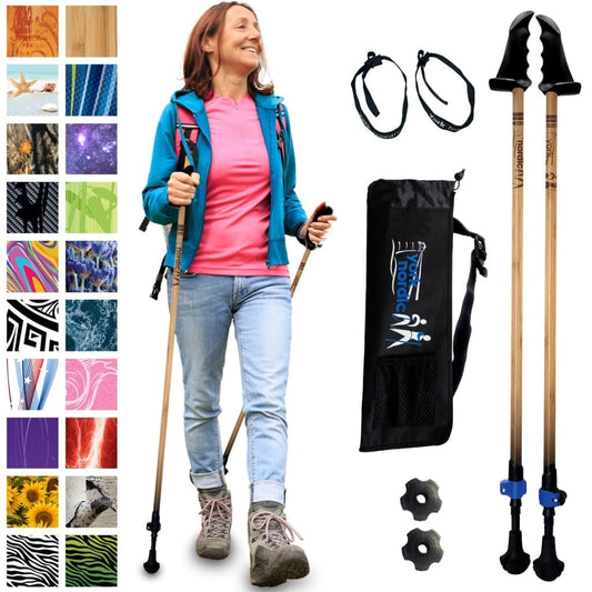 Motivator Walking Poles by York, adjustable 2pc hiking poles with flip locks travel bag on Tampa Home & Garden Store