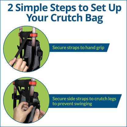 York Nordic underarm crutch bag for crutches with secure hand grip straps and side straps on Tampa Home & Garden Store