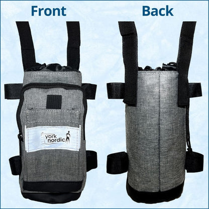 York Nordic underarm crutch bag in gray fabric with front pocket and straps on Tampa Home & Garden Store