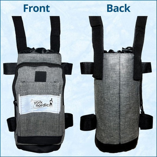 York Nordic underarm crutch bag in gray fabric with front pocket and straps on Tampa Home & Garden Store