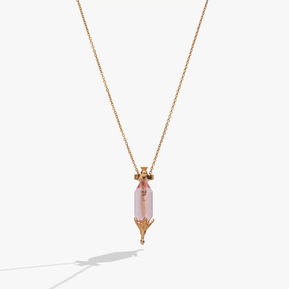 ALEX AND ANI You Are Loved potion bottle slider necklace with pink glass pendant rose gold chain on Tampa Home & Garden Store