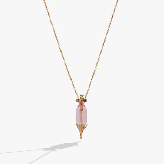 ALEX AND ANI You Are Loved potion bottle slider necklace with pink glass pendant rose gold chain on Tampa Home & Garden Store
