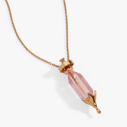 You Are Loved potion bottle necklace by ALEX AND ANI in rose gold with pendant on Tampa Home & Garden Store