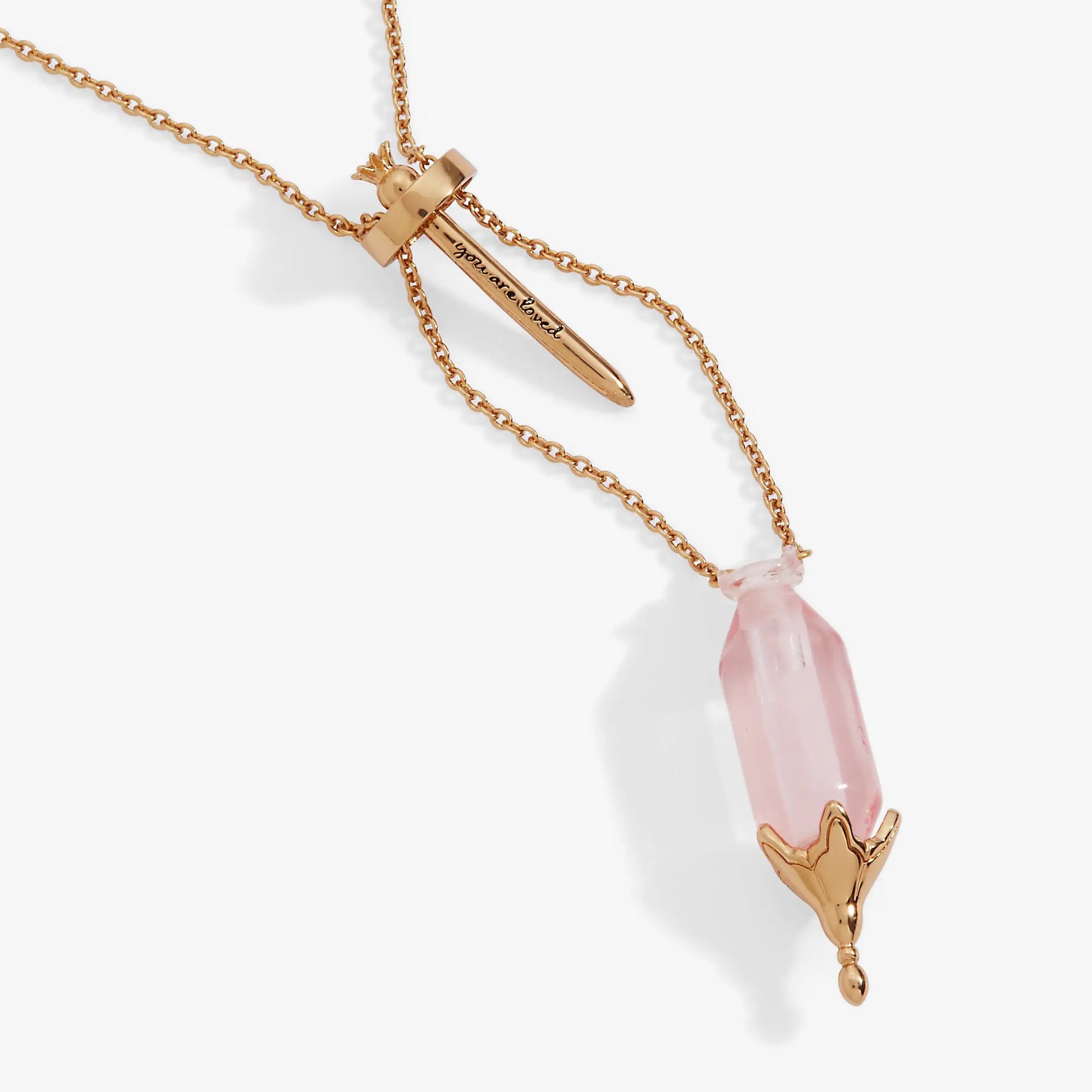 You Are Loved potion bottle slider necklace rose gold with crystal vial by Alex and Ani on Tampa Home & Garden Store