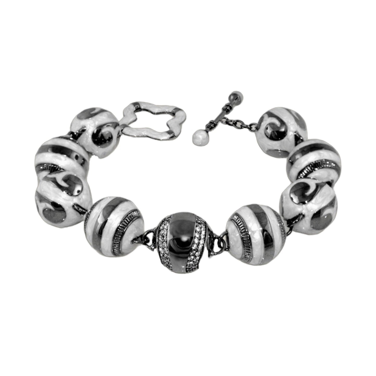 You Neek Ball Bracelet with enamel beads and rhinestones by Lauren G Adams on Tampa Home & Garden Store