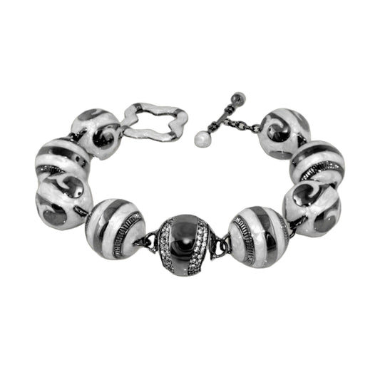 You Neek Ball Bracelet with enamel beads and rhinestones by Lauren G Adams on Tampa Home & Garden Store