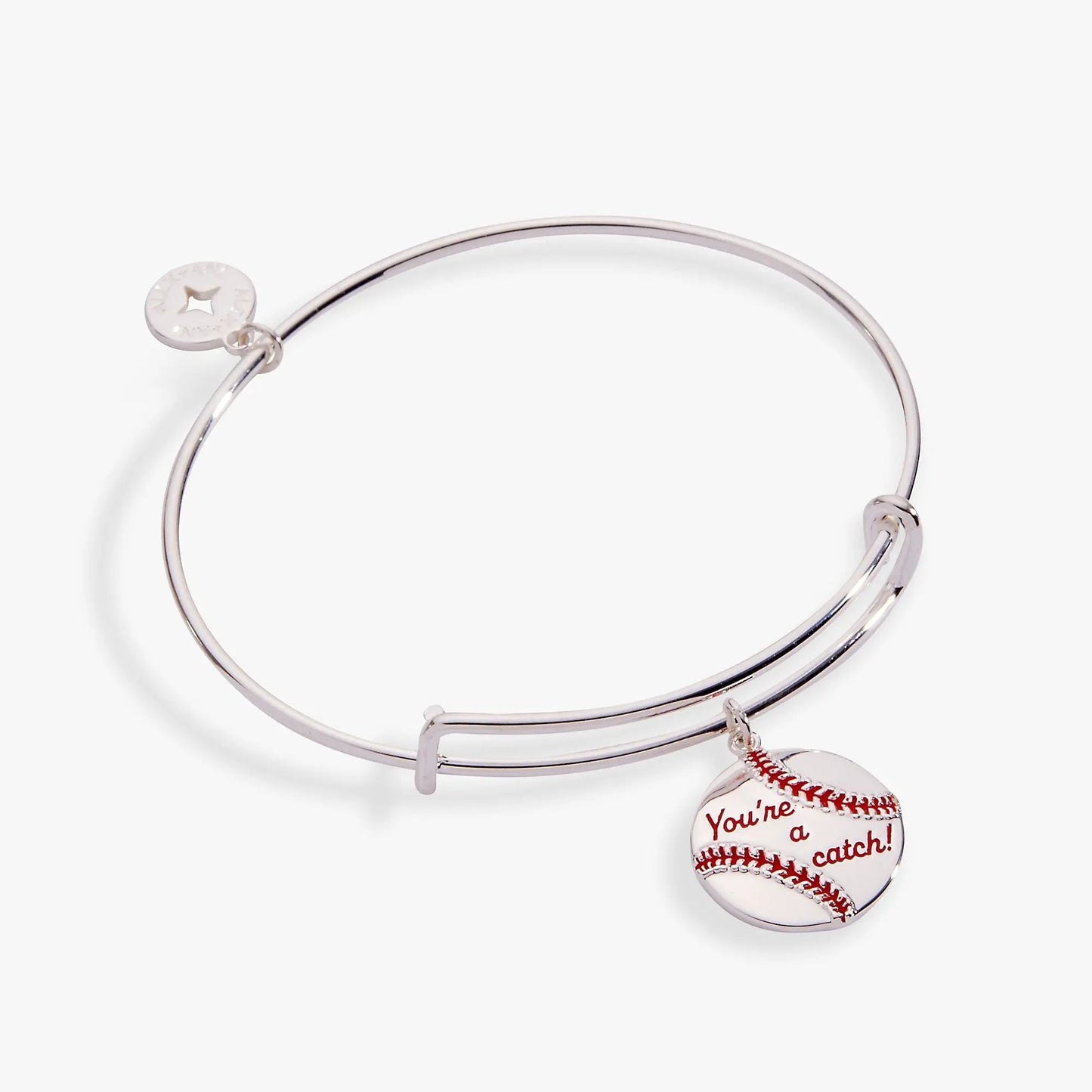 You're A Catch baseball charm bangle, silver-tone bracelet with baseball charm by ALEX AND ANI on Tampa Home & Garden Store