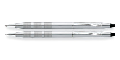 Cross Classic Century satin chrome ballpoint pen and 0.7mm pencil set, silver with clip on Tampa Home & Garden Store