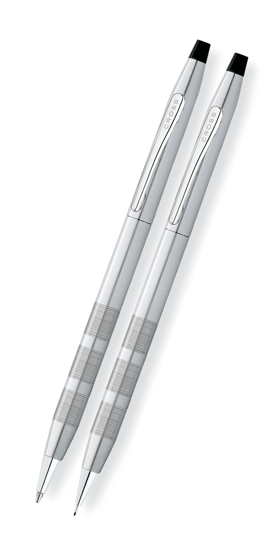 Cross Classic Century satin chrome ballpoint pen and 0.7mm pencil set with knurled grips on Tampa Home & Garden Store