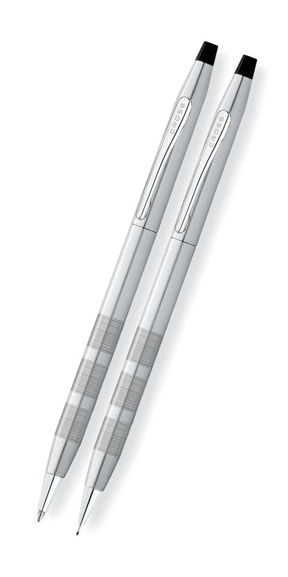 Cross Classic Century satin chrome ballpoint pen and 0.7mm pencil set with knurled grips on Tampa Home & Garden Store