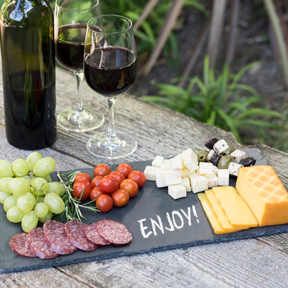 Rustic Slate Cheese Board with Velvet Backing
