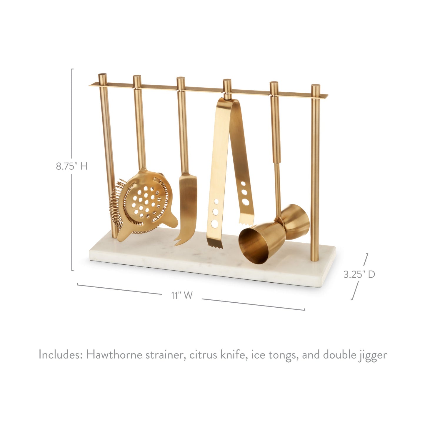 Gold Bar Tool Set with the Marble and Steel Stand