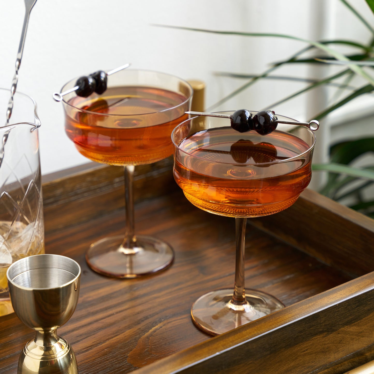 Amber Tulip Cocktail Glasses for Parties