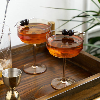 Amber Tulip Cocktail Glasses for Parties