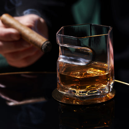 Viski Crystal Cigar and Rocks Tumbler Glass