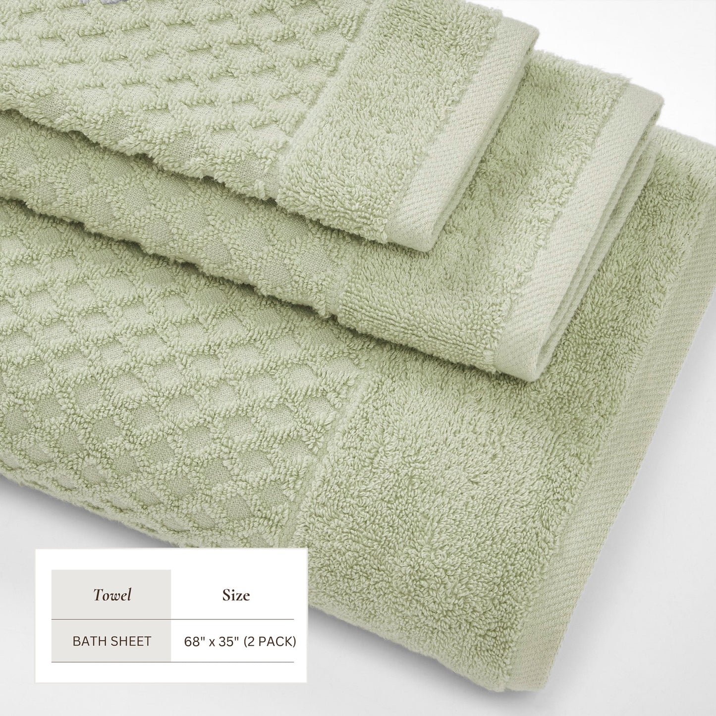 Cotton Diamond Waffle Weave Bath Towel Set