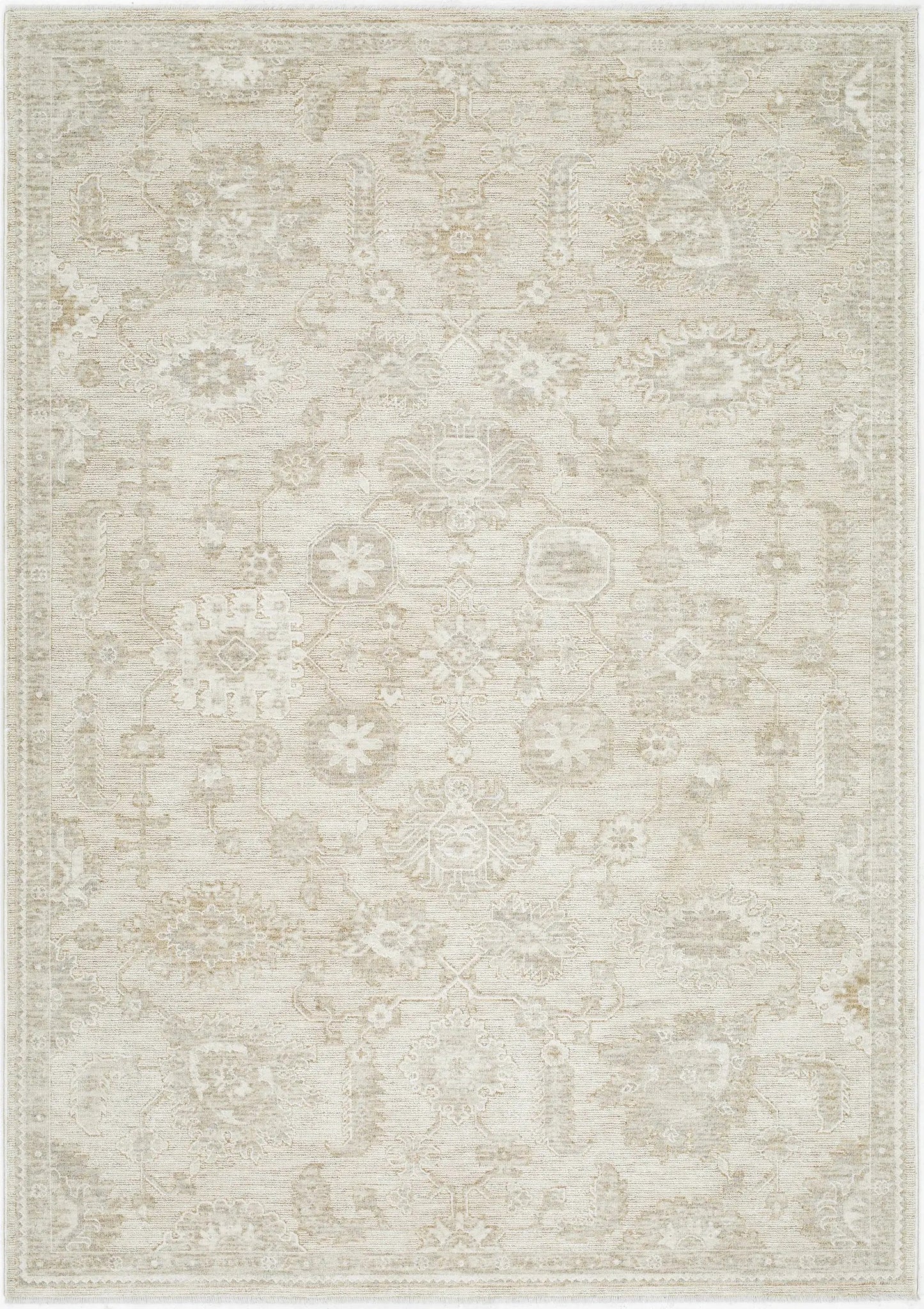 Rug Yonca Luxe by Boutique Rugs in beige cream with a vintage medallion motif on Tampa Home & Garden Store