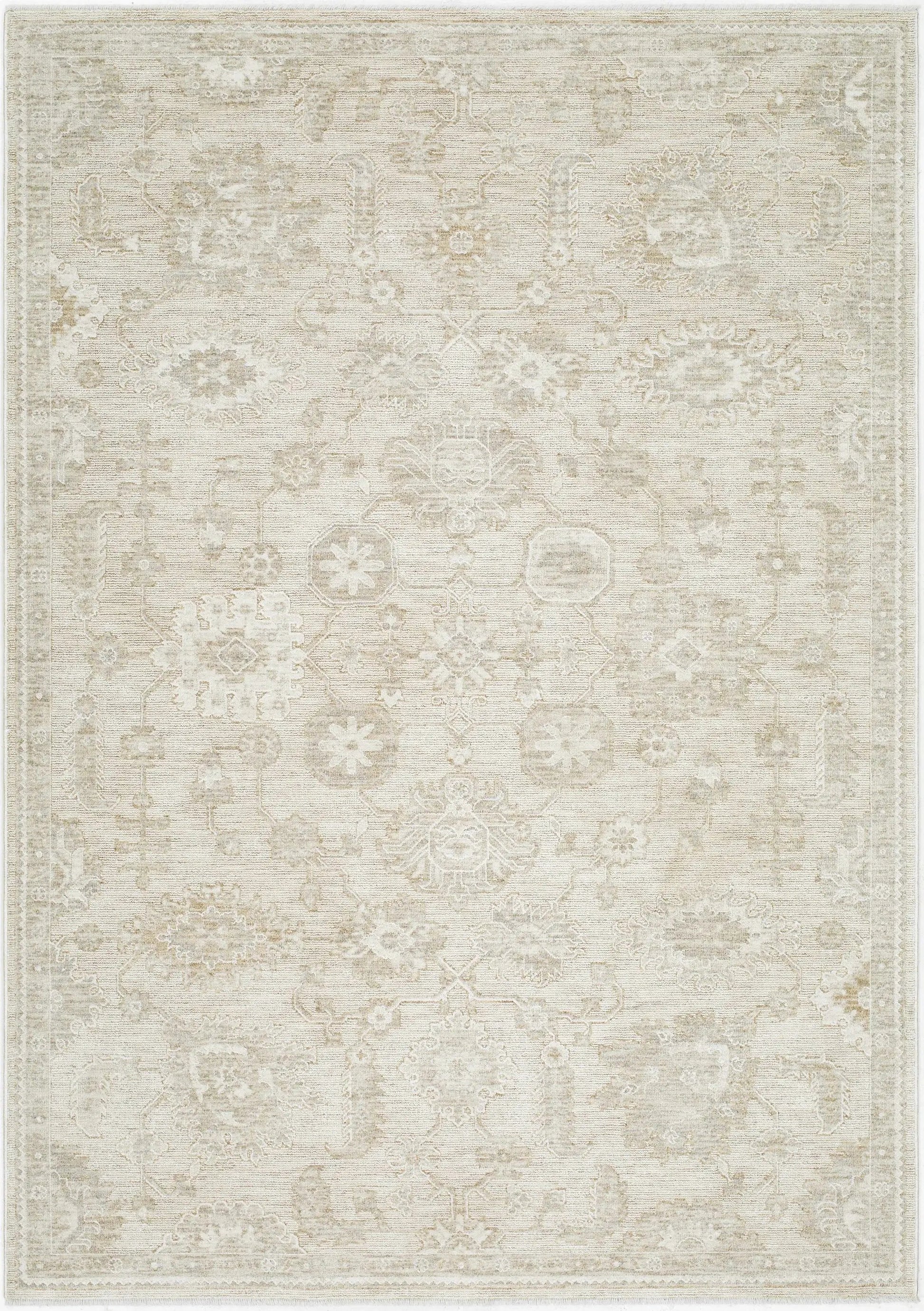 Rug Yonca Luxe by Boutique Rugs in beige cream with a vintage medallion motif on Tampa Home & Garden Store