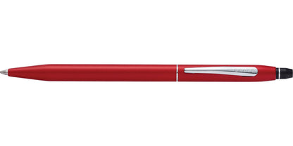 Click Crimson Ballpoint Pen by A.T. Cross, red body with silver clip, retractable tip on Tampa Home & Garden Store