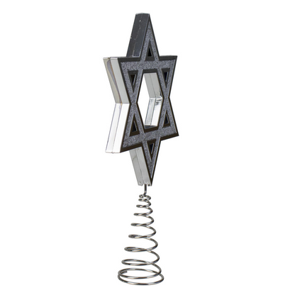 Adorno para la punta del árbol de Hanukkah de plata