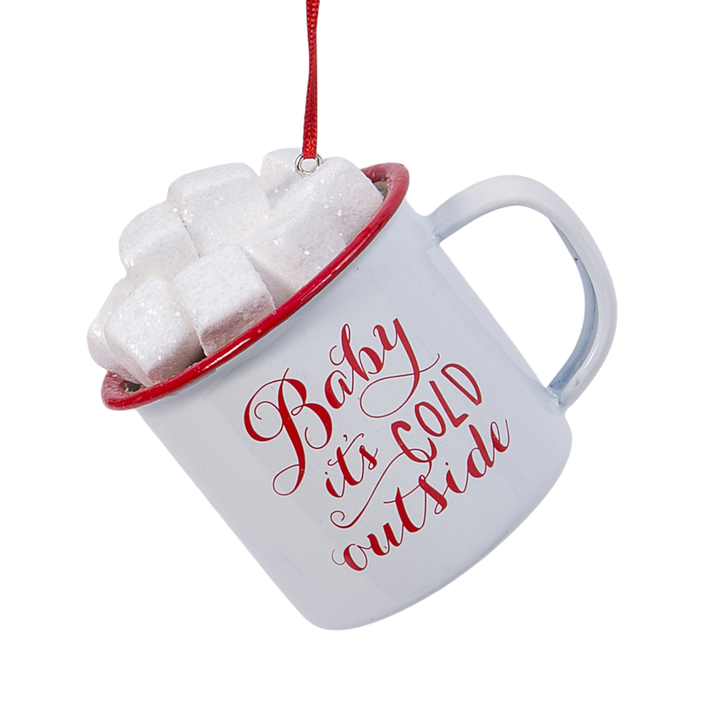 Mug de chocolat chaud décoré de guimauves - Bébé, il fait froid dehors