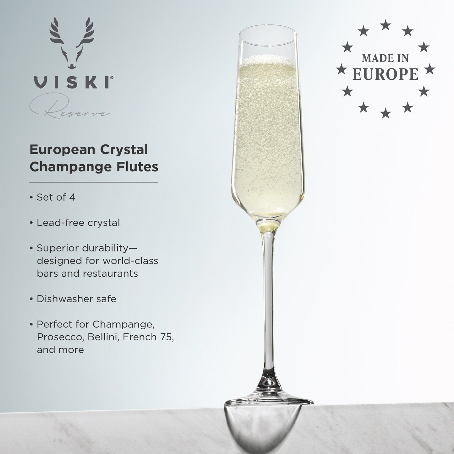 Reserve Inez Crystal and Champagne Flutes