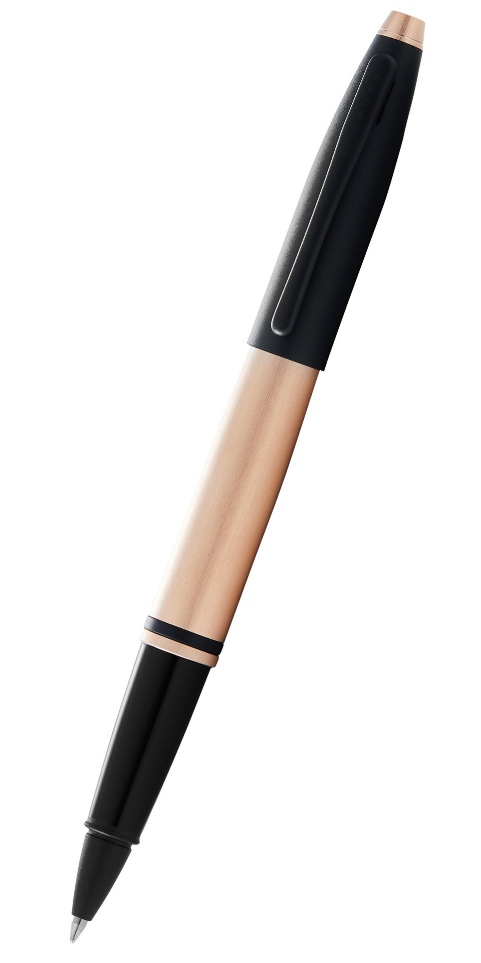 Calais rollerball pen by A.T. Cross, brushed rose-gold plate and black lacquer on Tampa Home & Garden Store