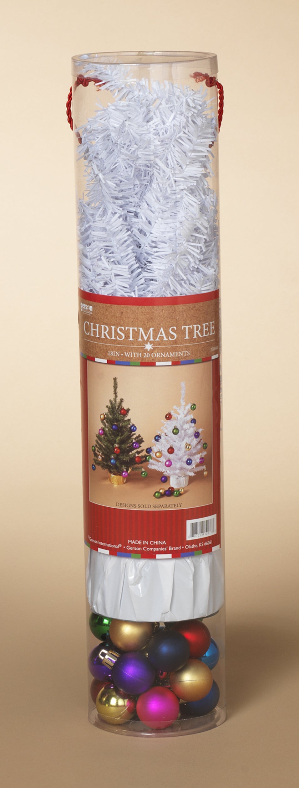 Sapin de Noël de 45 cm avec 20 décorations - Blanc