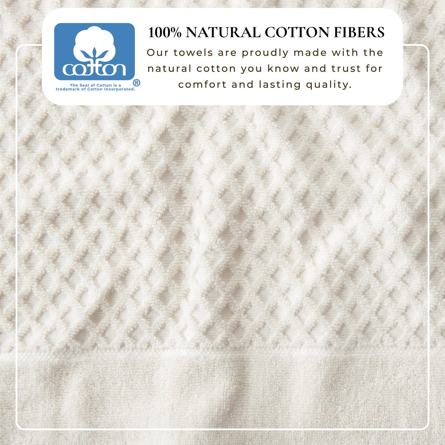Cotton Diamond Waffle Weave Bath Towel Set