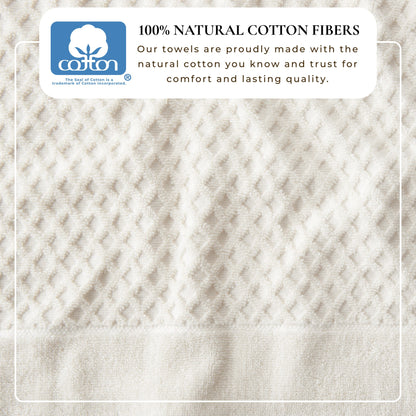 Cotton Diamond Waffle Weave Bath Towel Set
