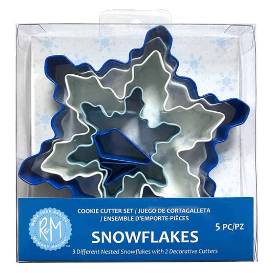 Ensemble de 5 emporte-pièces flocons de neige colorés