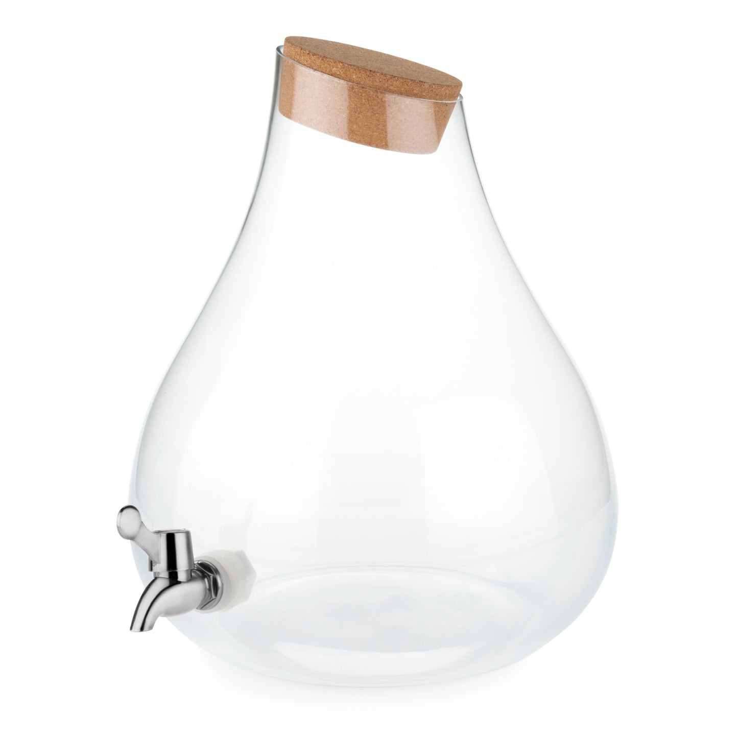 Pearl Glass Beverage Dispenser and Silver Spigot