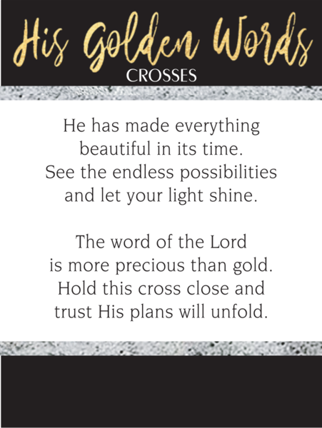 His Golden Words - Cross Charm