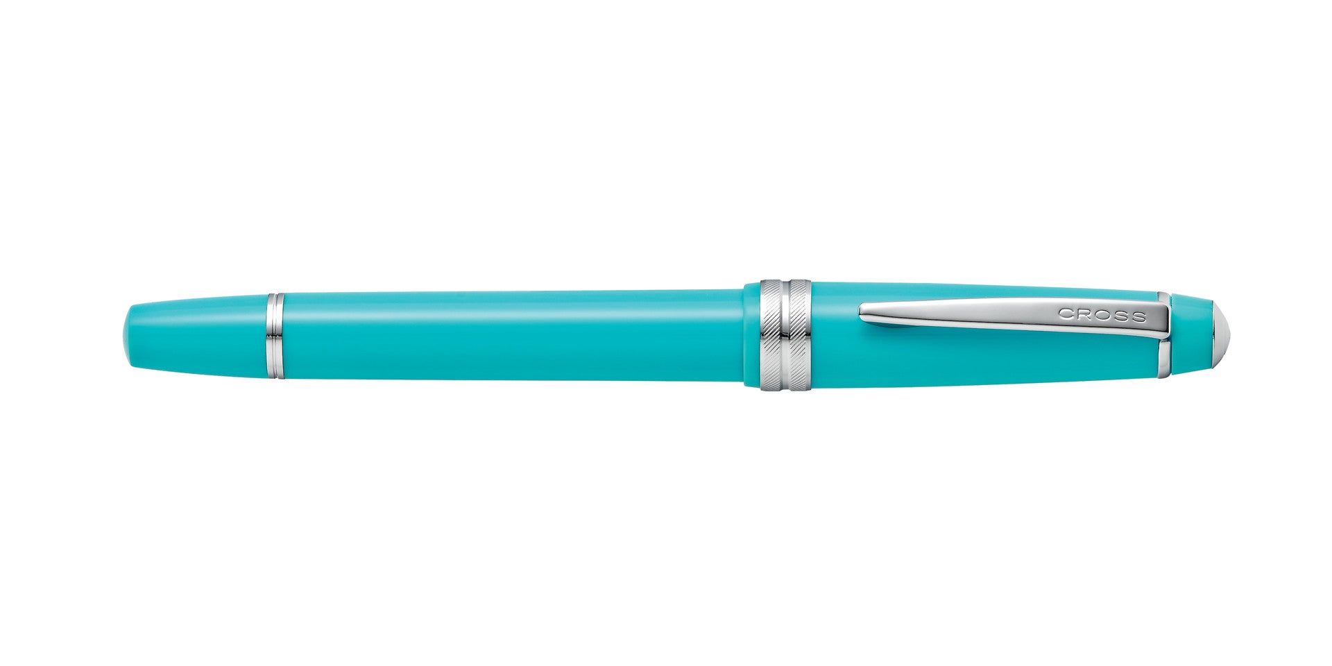 Bailey Light Polished Teal Resin Fountain Pen with extra-fine nib, CROSS clip teal body on Tampa Home & Garden Store