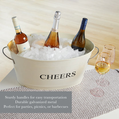 Cheers Galvanized Metal Drink Cooler Party