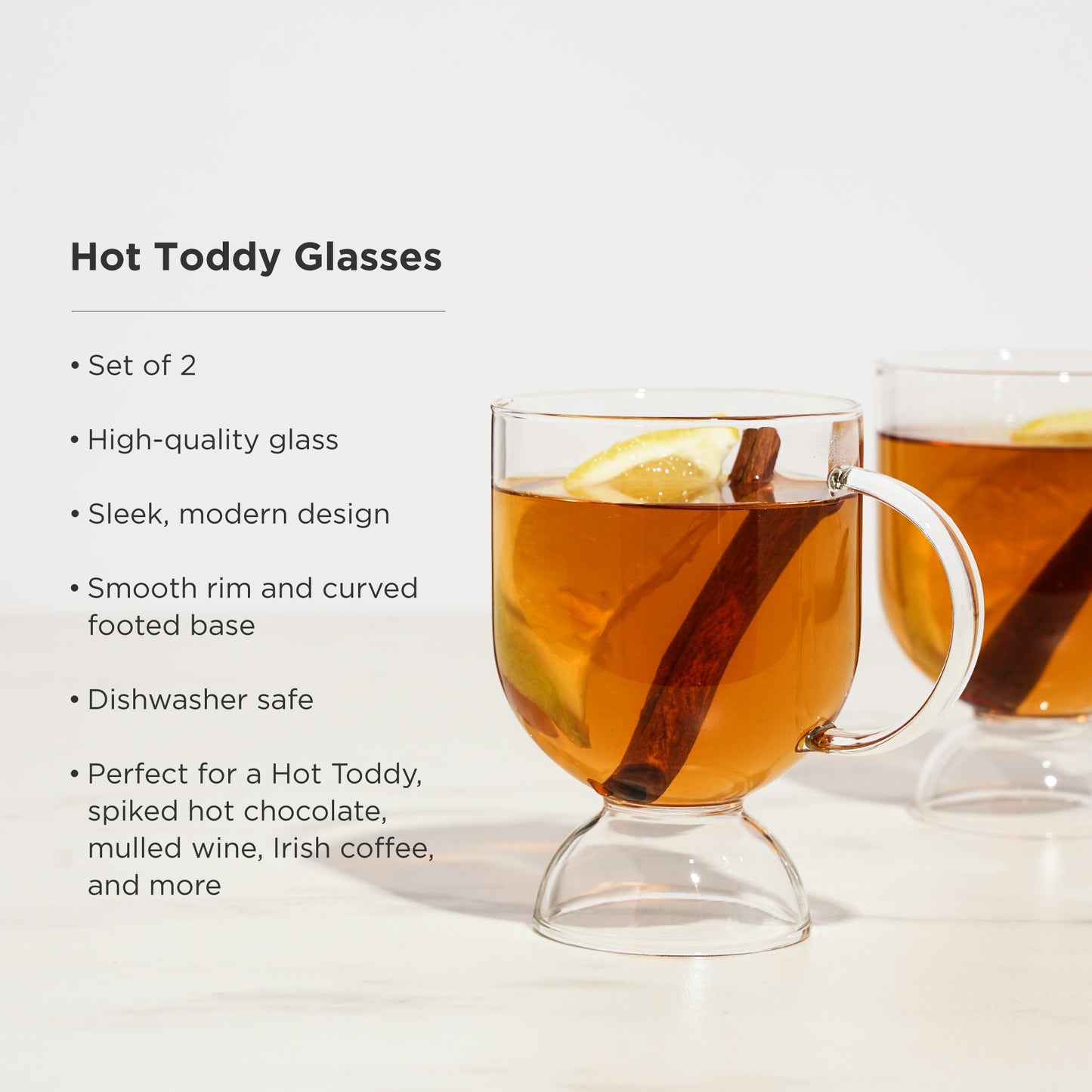 Raye Hot Toddy Glasses Set of 2 Clear Glass