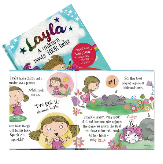 Storybook for a Unicorn in Need of Help hardcover 6x6 book by Country Christmas Loft on Tampa Home & Garden Store