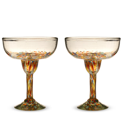 Set of Two Handblown Mexican Margarita Glasses