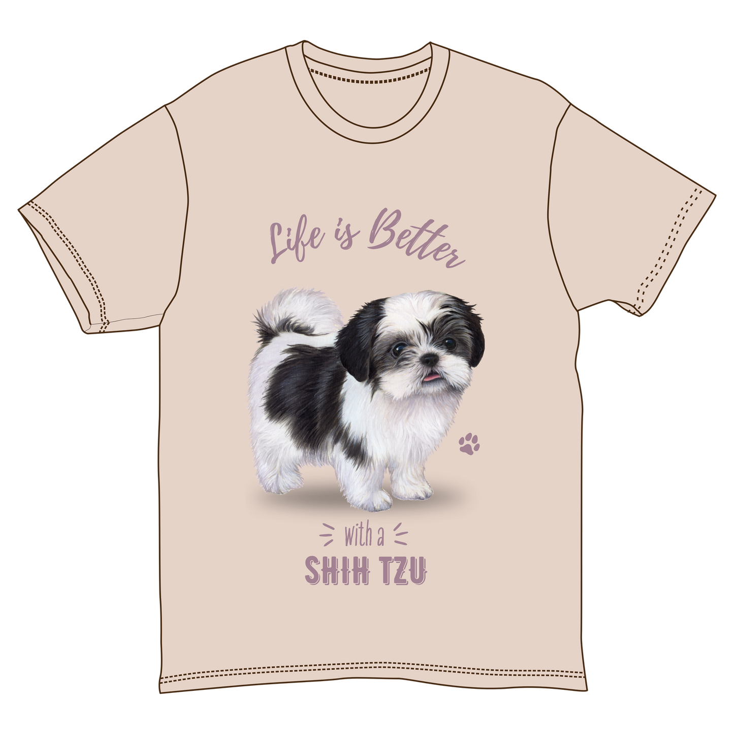 Life is Better with a Shih Tzu T-Shirt -